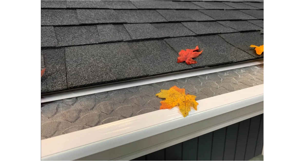 Leaves on a gutter guard